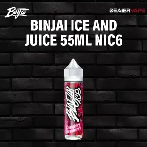 binjai ice and juice 55ml nic6 cranberry strawberry