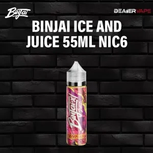 binjai ice and juice 55ml nic6 straw peach