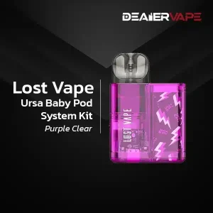 lost vape ursa baby pod system kit purple clear