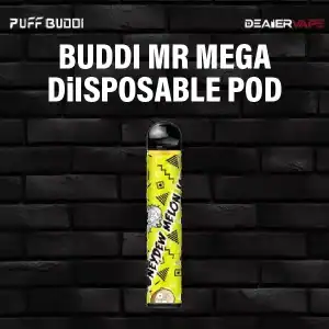 พอตใช้แล้วทิ้ง buddi mr mega กลิ่น เมล่อน ราคาส่ง หอมหวานละมุน สดชื่นเหมือนเมล่อนฉ่ำลูกโต