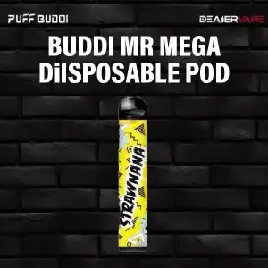 พอตใช้แล้วทิ้ง buddi mr mega กลิ่น สตอเบอร์รี่กล้วย ใส่พอตตัวไหนได้บ้าง หอมหวานอมเปรี้ยว สดชื่นจากผลไม้สองชนิด