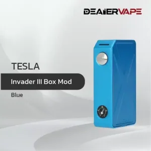 tesla invader iii box mod blue new