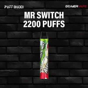 พอตใช้แล้วทิ้ง puff buddi mr switch กลิ่น แอปเปิ้ลมิ้น นิคเท่าไหร่ หอมสดชื่น ผสานความหวานกรอบของแอปเปิ้ลกับความเย็นซ่าของมิ้นท์