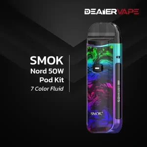 smok nord 50w pod kit 7 color fluid