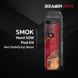 smok nord 50w pod kit red stabilizing wood