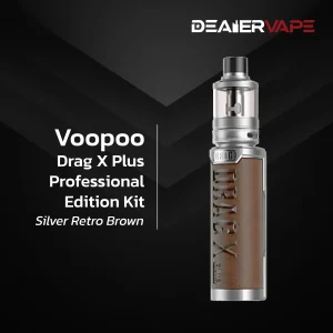 voopoo drag x plus professional edition kit silver retro brown