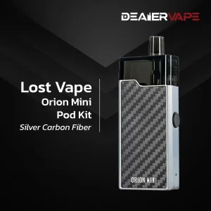 lost vape orion mini pod kit silver carbon fiber