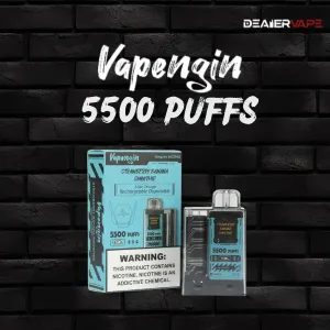 พอตใช้แล้วทิ้ง vapengin 5500 puffs strawberry banana smoothie
