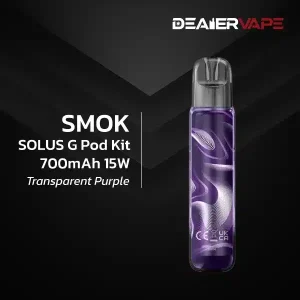 smok solus g pod kit 700mah 15w transparent purple