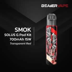 smok solus g pod kit 700mah 15w transparent red