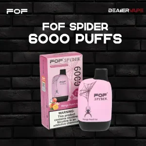 fof spider 6000 puff mango peach ice