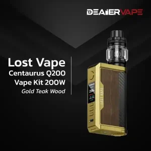 lost vape centaurus q200 vape kit 200w gold teak wood