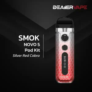 smok novo 5 pod kit silver red cobra