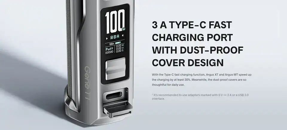 argus mt มาพร้อมแบตเตอรี่ 3000 mah พอร์ตชาร์จ type-c
