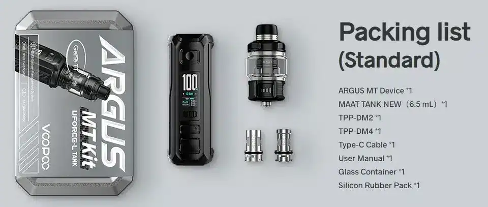 voopoo argus mt รีวิวสินค้าที่ให้มาในกล่อง มีอะไรมาให้บ้าง