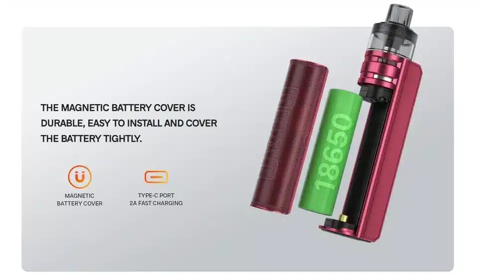 voopoo drag h80s ใช้ถ่าน 18650 1 ก้อน จ่ายไฟได้ 80 w