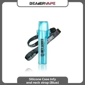 silicone case infy and neck strap blue
