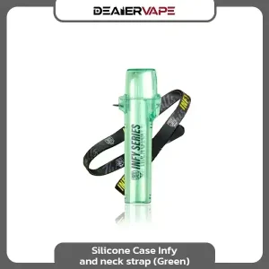 silicone case infy and neck strap green