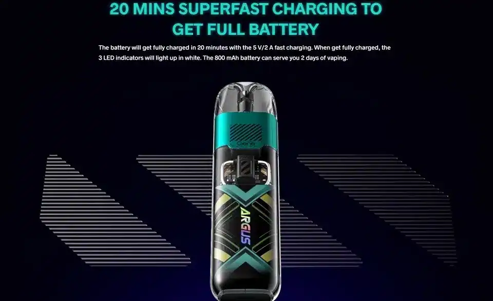 voopoo argus p1s แบตอึด ชาร์จเร็ว ใช้งานได้ยาวนาน
