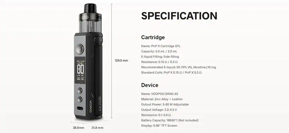 voopoo drag x2 ราคาสุดคุ้ม พร้อมสเปกขั้นสุด
