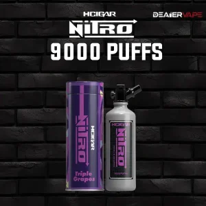 hcigar nitro 9000 puffs กลิ่นองุ่นทริปเปิ้ล เป็นการนำทั้ง