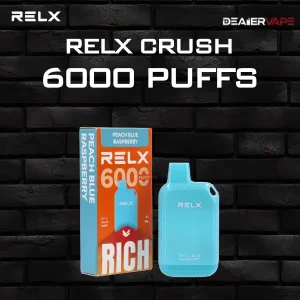 relx crush 6000 กลิ่นพืชราซเบอรี่ อร่อยสูบง่าย ไม่แทงคอ