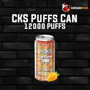 CKS Puffs Can 12000 กลิ่นมะม่วงเม็กซิกัน – มะม่วงสุกหอมหวาน สไตล์ทรอปิคอล สดชื่นนุ่มลึก