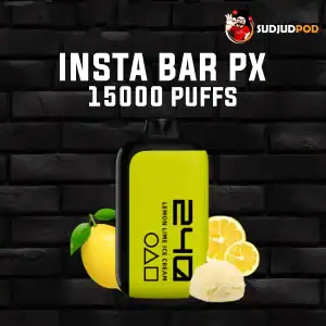 Insta Bar PX 15000 Puffs กลิ่นเลมอนไลม์ไอศกรีม – เปรี้ยวหวานซ่าแบบเลมอน ไลม์ เติมความละมุนจากไอศกรีม