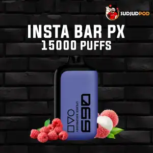 Insta Bar PX 15000 Puffs กลิ่นลิ้นจี่ราสป์เบอร์รี่ – ลิ้นจี่หอมหวานตัดกับราสป์เบอร์รี่เปรี้ยวสดชื่นลงตัว