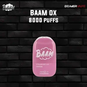 baam ox 8000 puffs กลิ่นสอตเบอรี่ ราคาถูก