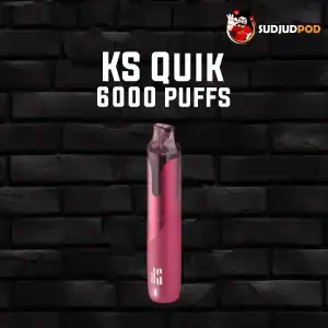 KS Quik 6000 Puffs กลิ่นสตรอว์เบอร์รี่ หอมหวานสดใส สตรอว์เบอร์รี่เต็มรส
