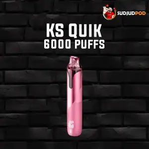 KS Quik 6000 Puffs กลิ่นสตรอว์เบอร์รี่ไอศกรีม หอมละมุนหวานมันเหมือนไอศกรีมแท้