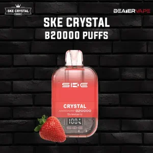 พอตใช้แล้วทิ้ง ske crystal b20000 puffs กลิ่นสตอเบอรี่ รสชาติหอมหวานกำลังดี