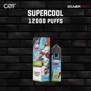 supercool 12000 puffs กลิ่นเลมอน เปรี้ยวสดใส เติมพลังความสดชื่น