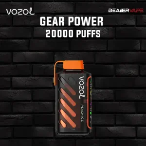 vozol gear power 20000 puffs กลิ่นพีชเย็น หอมหวานละมุนพร้อมสัมผัสเย็นสดชื่น