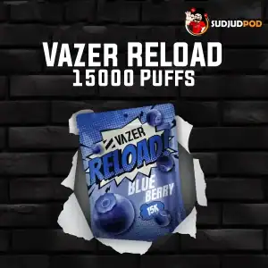 Vazer Reload 15K กลิ่นบลูเบอร์รี่ – บลูเบอร์รี่หอมเปรี้ยวหวาน กลิ่นชัด สดชื่นทุกคำ