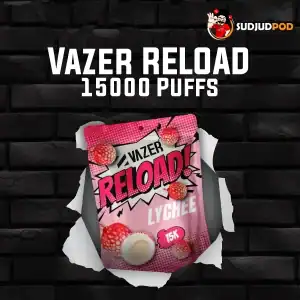 Vazer Reload 15K กลิ่นลิ้นจี่ – ลิ้นจี่หอมหวาน สดชื่น สดใสทุกคำ