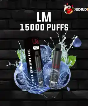 lm 15000 puffs กลิ่นบลูเบอร์รี่เย็นๆ หอมหวานชัด