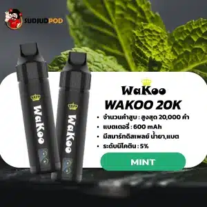 Wakoo 20k Mint กลิ่นมิ้นต์สายเย็นจัด (Arctic Cool) เน้นความเย็นทะลุคอ หอมกลิ่นใบมิ้นต์ชัดเจน