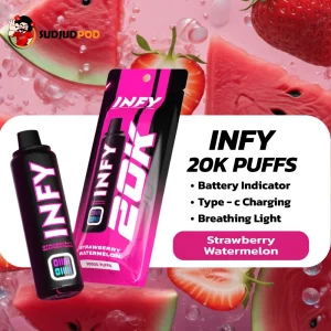 INFY 20K กลิ่น สตรอว์เบอร์รี่แตงโม – หวานฉ่ำ สดใส สูบเพลิน