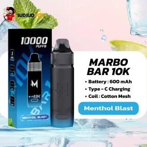 Marbo M Bar 10K - เมนทอลบลาสต์ เย็นแรง จัดจ้าน สะใจ
