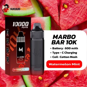 Marbo M Bar 10K - แตงโมมิ้นท์ หวานเย็นพอดี สูบลื่น