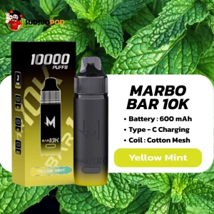 Marbo M Bar 10K - เยลโล่มิ้นท์ เย็นใส สะอาด สูบแล้วตื่น